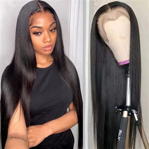 black long human hair wigs|More.